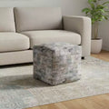 18 Blue Cotton Abstract Pouf Ottoman