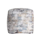 18 Blue Cotton Abstract Pouf Ottoman