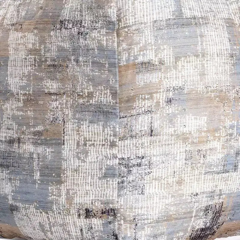 18 Blue Cotton Abstract Pouf Ottoman
