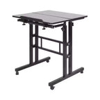 Home Office Small Standing Desk - Adjustable Height Mobile Computer Table with Wheels