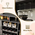 MDF Wine Storage Cabinet, Durable Construction, Suitable for Living Rooms and Dining Rooms with Glassware Rack