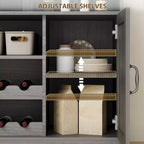 MDF Wine Storage Cabinet, Durable Construction, Suitable for Living Rooms and Dining Rooms with Glassware Rack