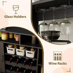 MDF Wine Storage Cabinet, Durable Construction, Suitable for Living Rooms and Dining Rooms with Glassware Rack