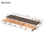 Floating Shelf with Drawer, Multi-Purpose Wall-Mounted Vanity Table, Mounted Desk, Floating Table for Bedroom, Bathroom, White and Golden
