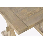 Modern Rustic Distressed Solid Wood End Table with Trestle