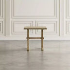 Modern Rustic Distressed Solid Wood End Table with Trestle