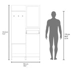 Modern Hall Tree with 3 Hooks and Mirror, Freestanding Coat Rack with Ample Storage, Coat Tree for Living Room, Bedroom, Light Oak