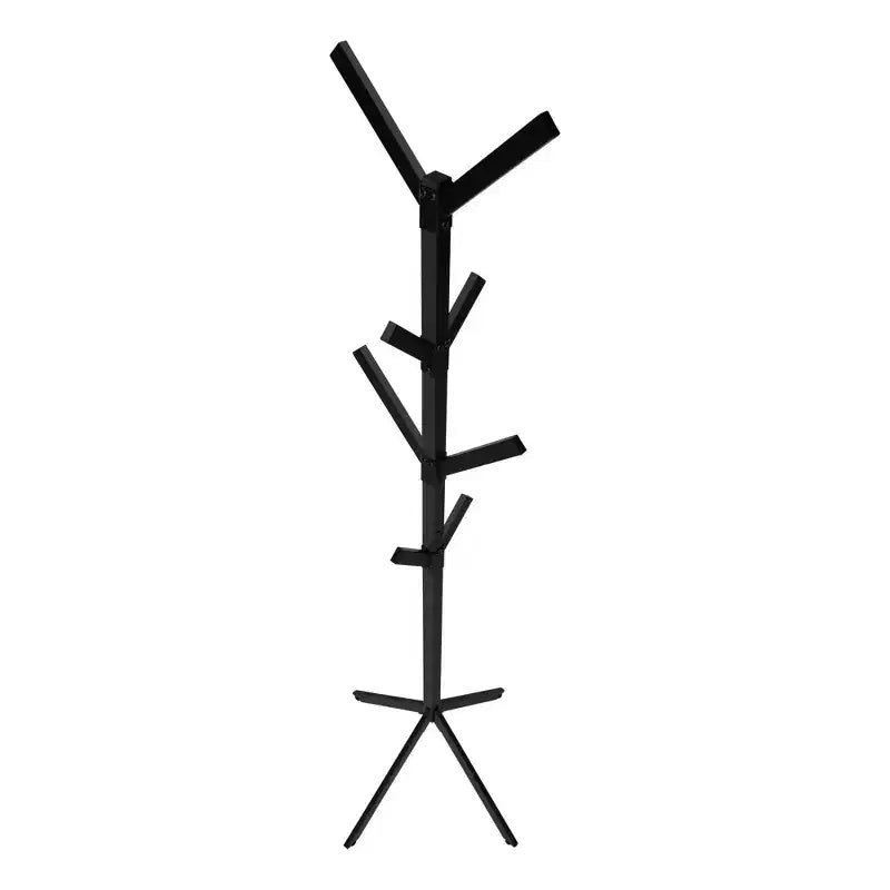 Freestanding Coat Rack with 8 Hooks, Contemporary Hall Tree with Metal Frame, Entryway Storage for Living Room, Bedroom, Black