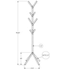Freestanding Coat Rack with 8 Hooks, Contemporary Hall Tree with Metal Frame, Entryway Storage for Living Room, Bedroom, Black