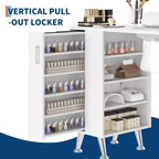 Manicure table with electric vacuum, dust bag, and wrist rest pad, featuring drawers and storage cabinets, suitable for hallways and entryways.