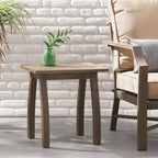 Acacia Wood Outdoor Accent Side Table, Modern End Table for Patio, Backyard, Pool Deck
