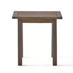 Acacia Wood Outdoor Accent Side Table, Modern End Table for Patio, Backyard, Pool Deck