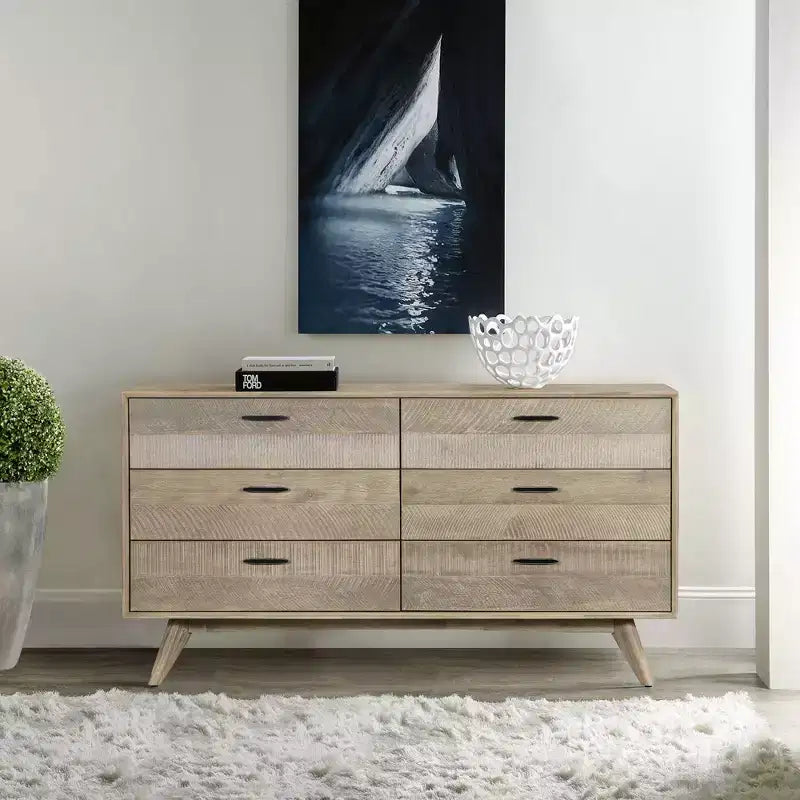 6 Drawer Mid-Century Modern Dresser