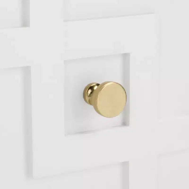 2 Drawer Nightstand, White/Gold