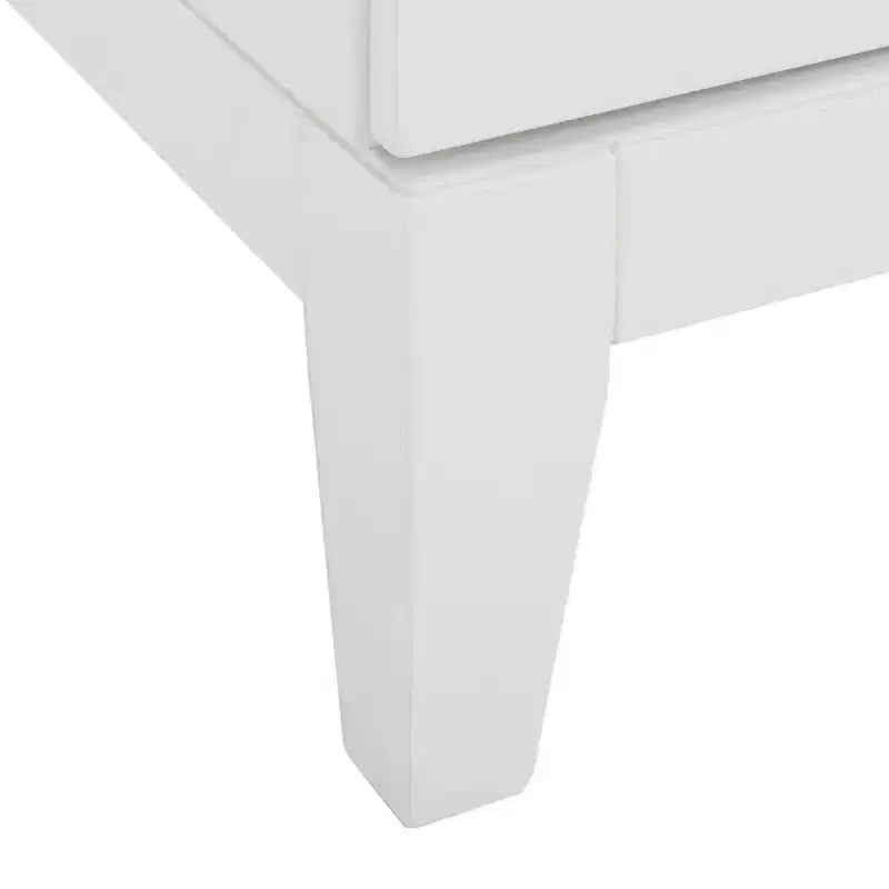 2 Drawer Nightstand, White/Gold