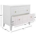 2 Drawer Nightstand, White/Gold
