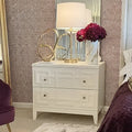 2 Drawer Nightstand, White/Gold