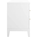 2 Drawer Nightstand, White/Gold