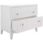 2 Drawer Nightstand, White/Gold