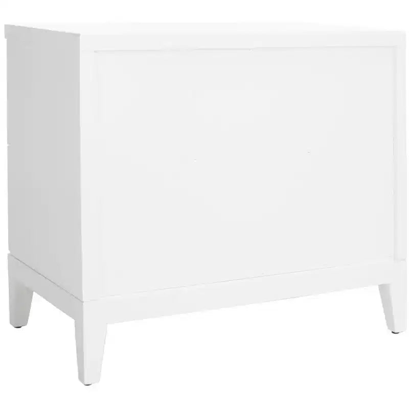 2 Drawer Nightstand, White/Gold