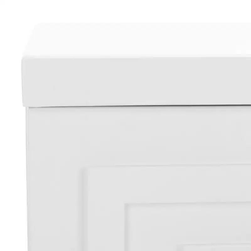 2 Drawer Nightstand, White/Gold