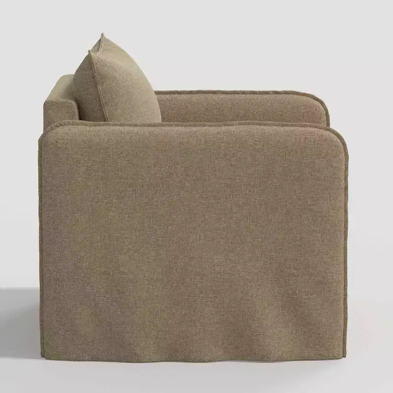 Slouchy Lounge Chair with French Seams