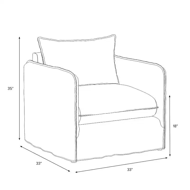 Slouchy Lounge Chair with French Seams