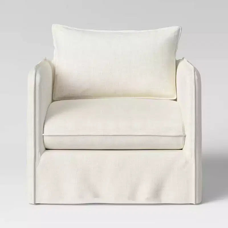 Slouchy Lounge Chair with French Seams