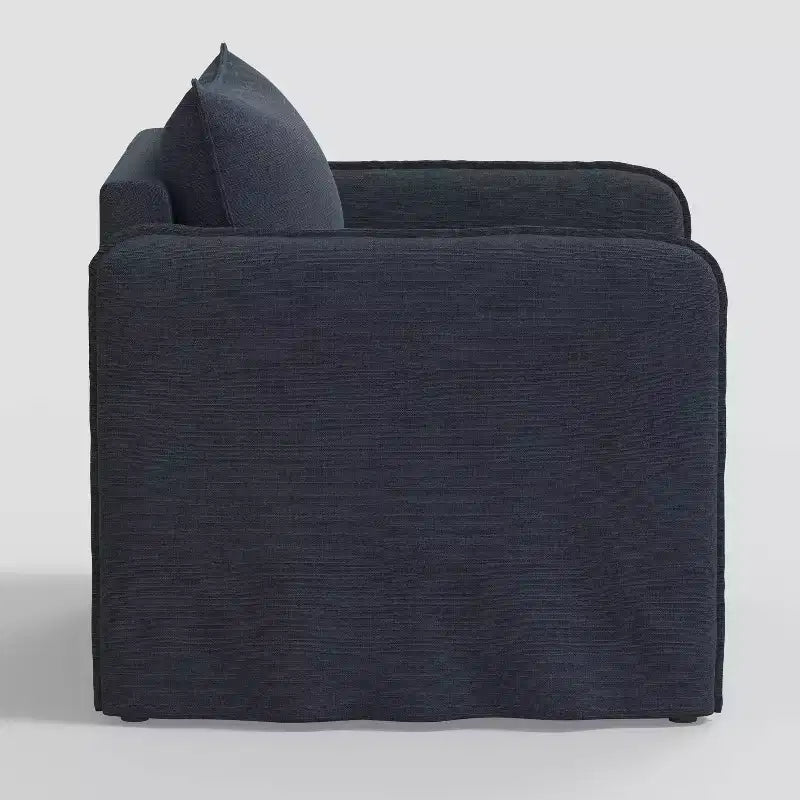 Slouchy Lounge Chair with French Seams