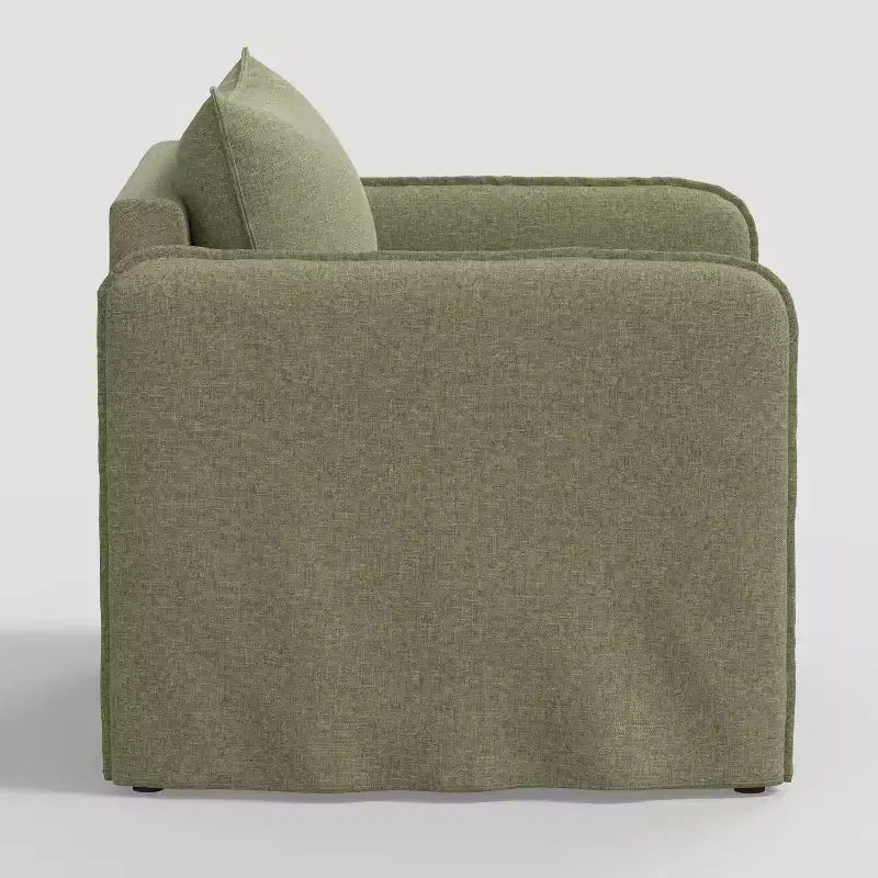 Slouchy Lounge Chair with French Seams