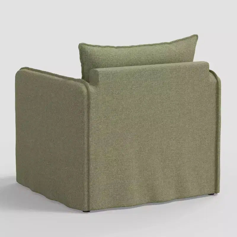 Slouchy Lounge Chair with French Seams