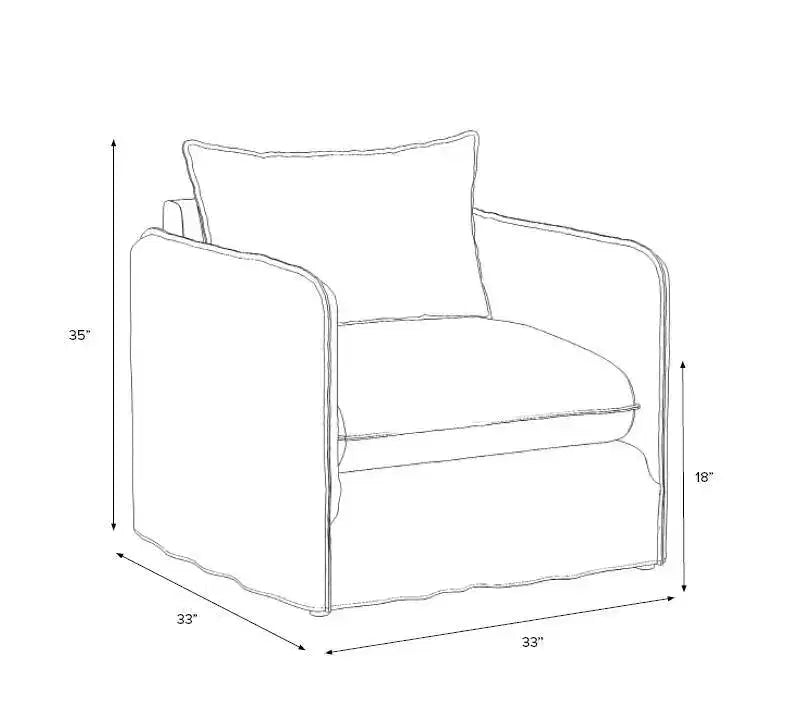 Slouchy Lounge Chair with French Seams