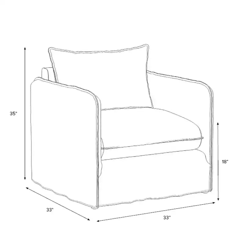 Slouchy Lounge Chair with French Seams