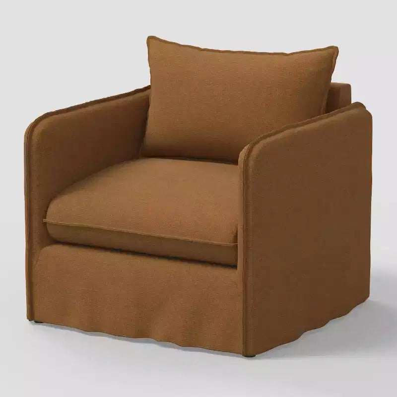 Slouchy Lounge Chair with French Seams