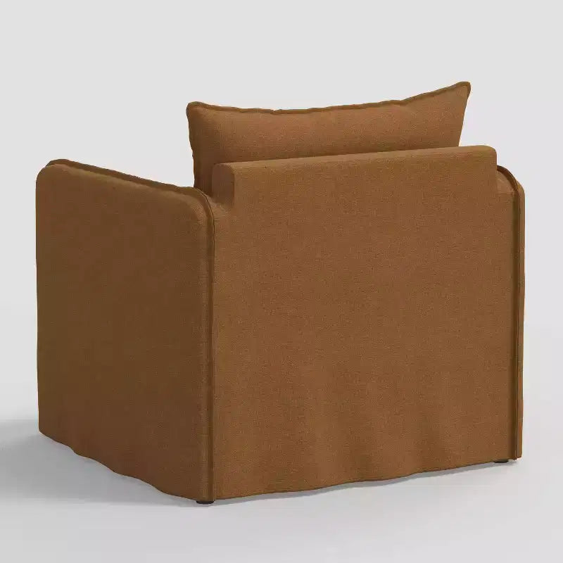 Slouchy Lounge Chair with French Seams