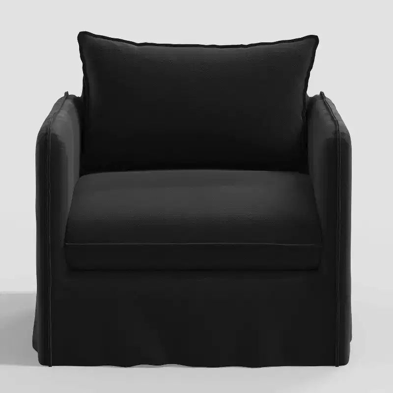 Slouchy Lounge Chair with French Seams