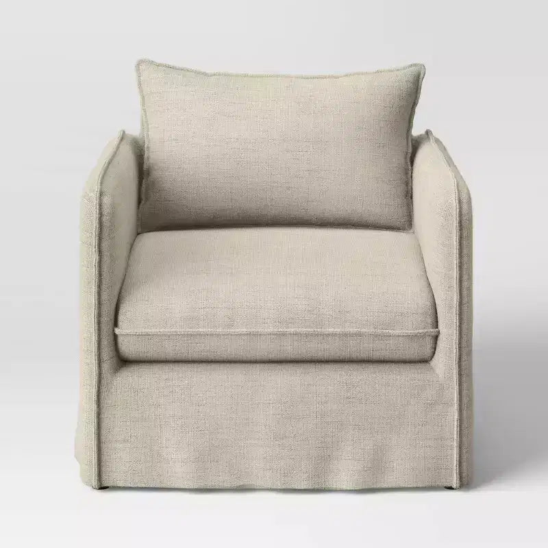 Slouchy Lounge Chair with French Seams