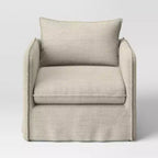 Slouchy Lounge Chair with French Seams