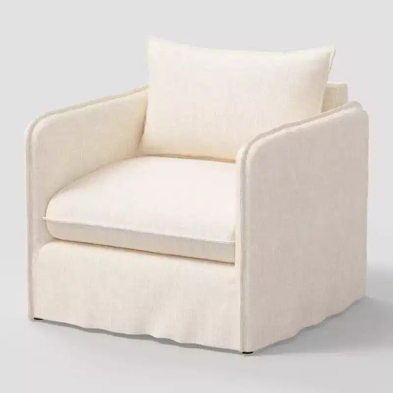 Slouchy Lounge Chair with French Seams