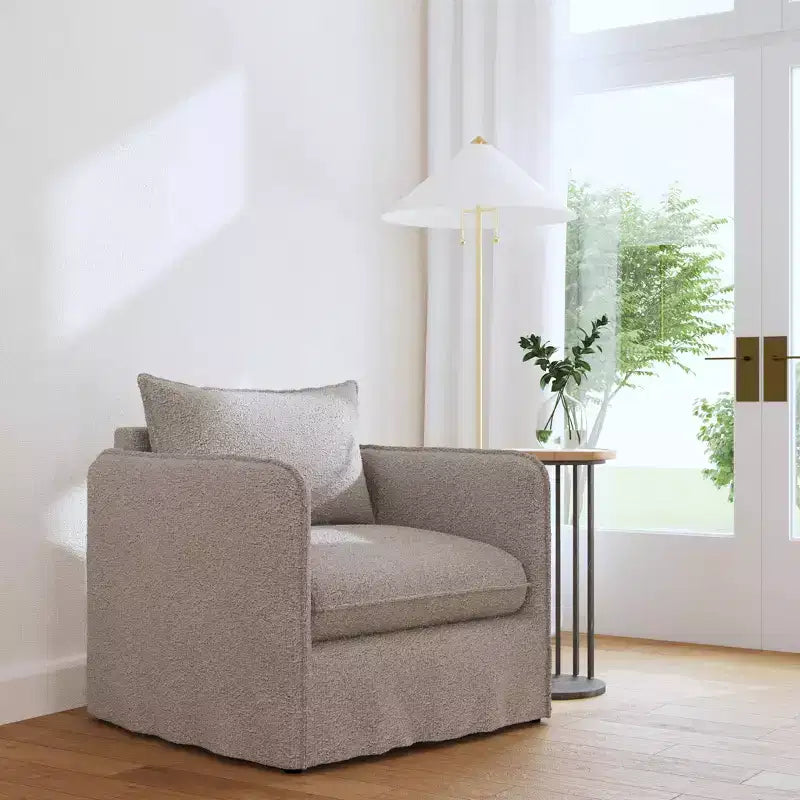 Slouchy Lounge Chair with French Seams