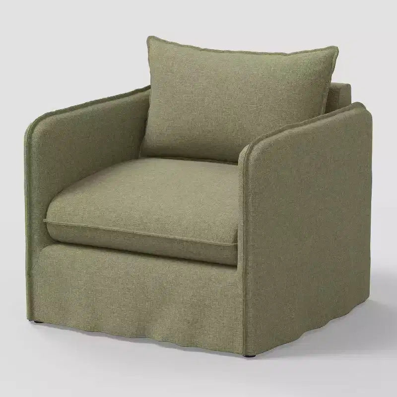 Slouchy Lounge Chair with French Seams