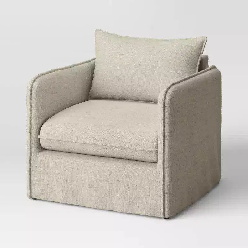 Slouchy Lounge Chair with French Seams