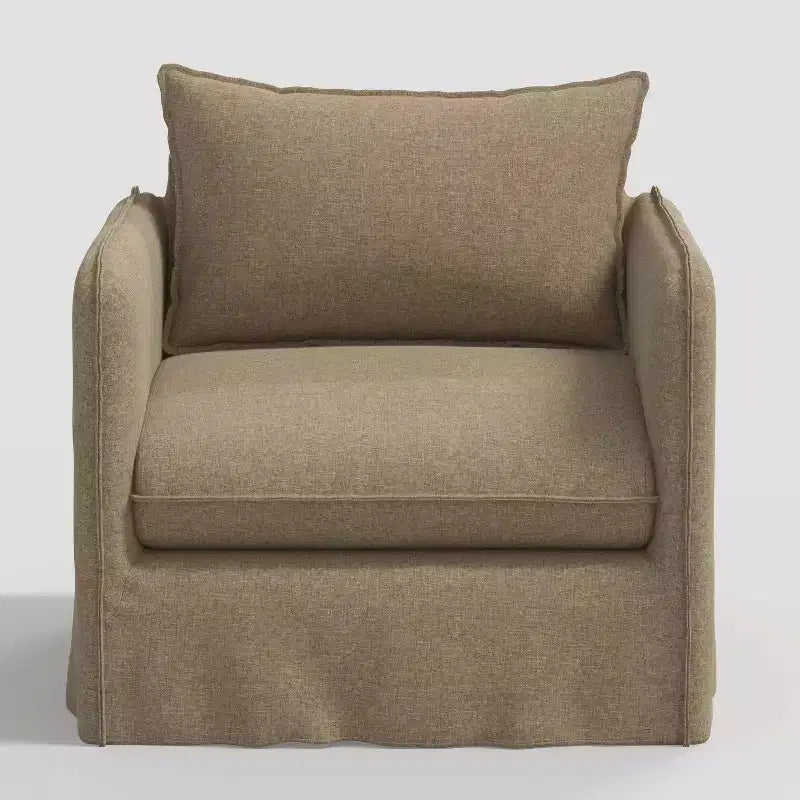 Slouchy Lounge Chair with French Seams