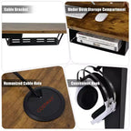 48'' Electric Standing Desk Height Adjustable w/ Control Panel & USB Port Rustic/Walnut