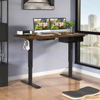 48'' Electric Standing Desk Height Adjustable w/ Control Panel & USB Port Rustic/Walnut