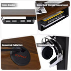 48'' Electric Standing Desk Height Adjustable w/ Control Panel & USB Port Rustic/Walnut