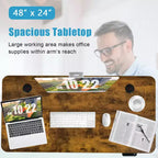 48'' Electric Standing Desk Height Adjustable w/ Control Panel & USB Port Rustic/Walnut