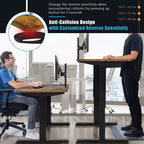 48'' Electric Standing Desk Height Adjustable w/ Control Panel & USB Port Rustic/Walnut