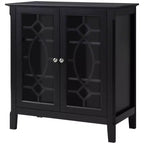 Sideboard Display Cabinet with Double Framed Glass Doors, 2 Adjustable Shelves, and Elevated Base