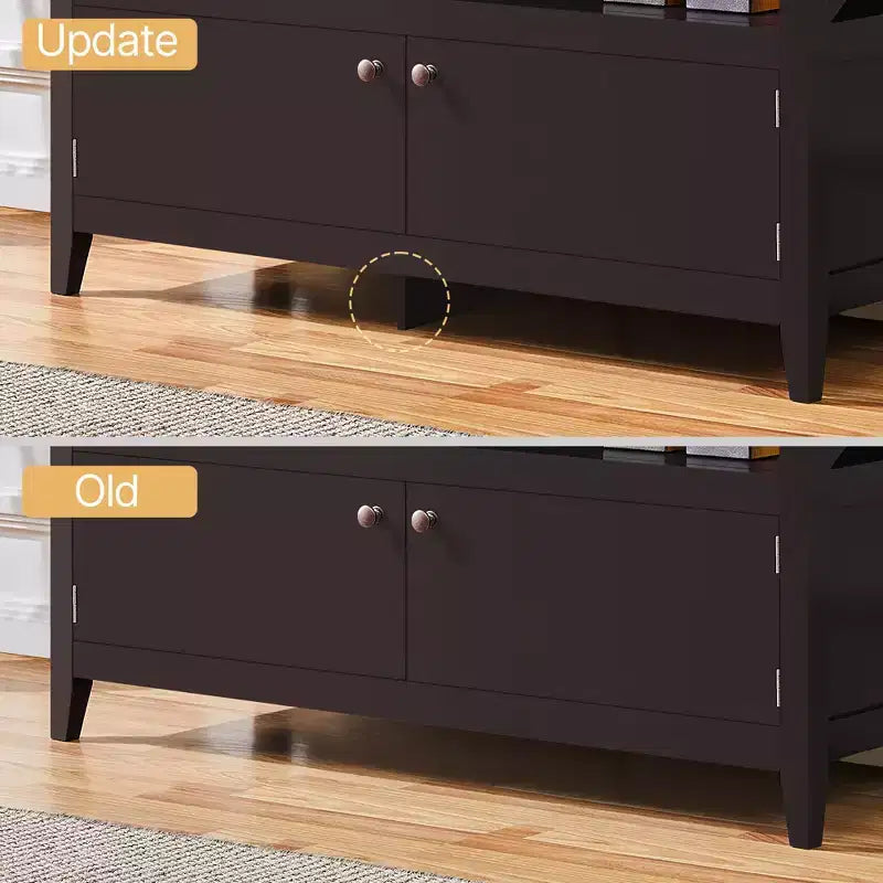High Quality TV Stand Large Display TV Cabinet Shelf w/2 Storage Doors, Espresso